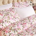 thumbnail image 4 of 300 Thread Count 100% Cotton Floral Duvet Cover & Pillow Shams Set, King/California King, Cream - Blue Nile Mills, 4 of 6