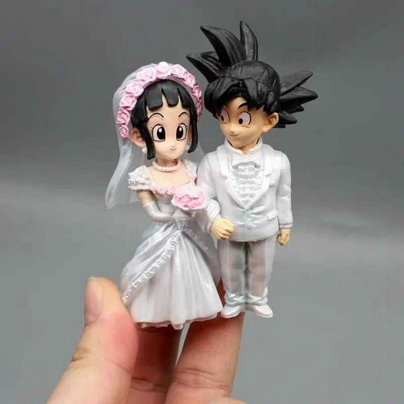 DLuong  Anime Figure Son Goku Figures Goku Chichi Wedding Scene Series 10cm Q-Version Figurine Statue Pvc GK Decoration Gifts