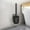 Black #4, variant on Deluxe Toilet Brush Set | Modern Aluminum Alloy Long Handle Toilet Bowl Cleaner Brush | Compact Bathroom Cleaning Tool with Washable Head, 1-Piece