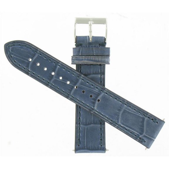 Swiss Army, Alliance Chrono, 21mm, Blue, Leather, Regular Length, Silver Tone Buckle, Fits Model 241298   003681