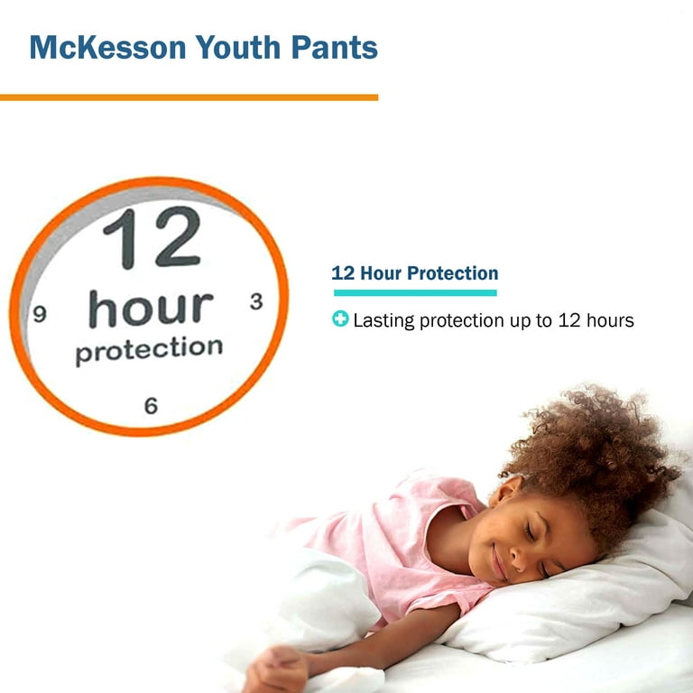  McKesson Youth Pants, Overnight Pediatric Pull Up Pants for  Boys or Girls, Disposable Training Pant, 12 Hour Protection - Size  Large/XL, 60-120 lbs, 14 Count, 1 Pack : Health & Household