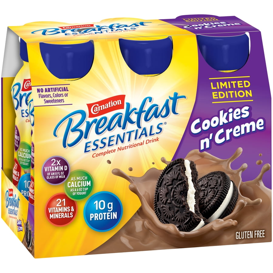 Carnation Breakfast Essentials, Cookies n’ Creme, 8 fl. oz. Bottles, 6