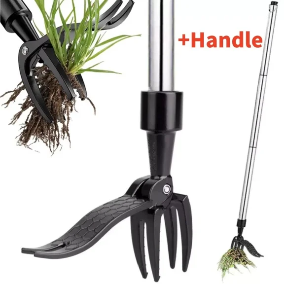Weeder Puller Stand Up Weed Tool With Handle Garden Outdoor Root Remover Killer
