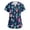 #68Blue, variant on Scrubs for Women V Neck Short Sleeve Printed Tops Cartoon Pattern Plus Size Nursing with Pockets