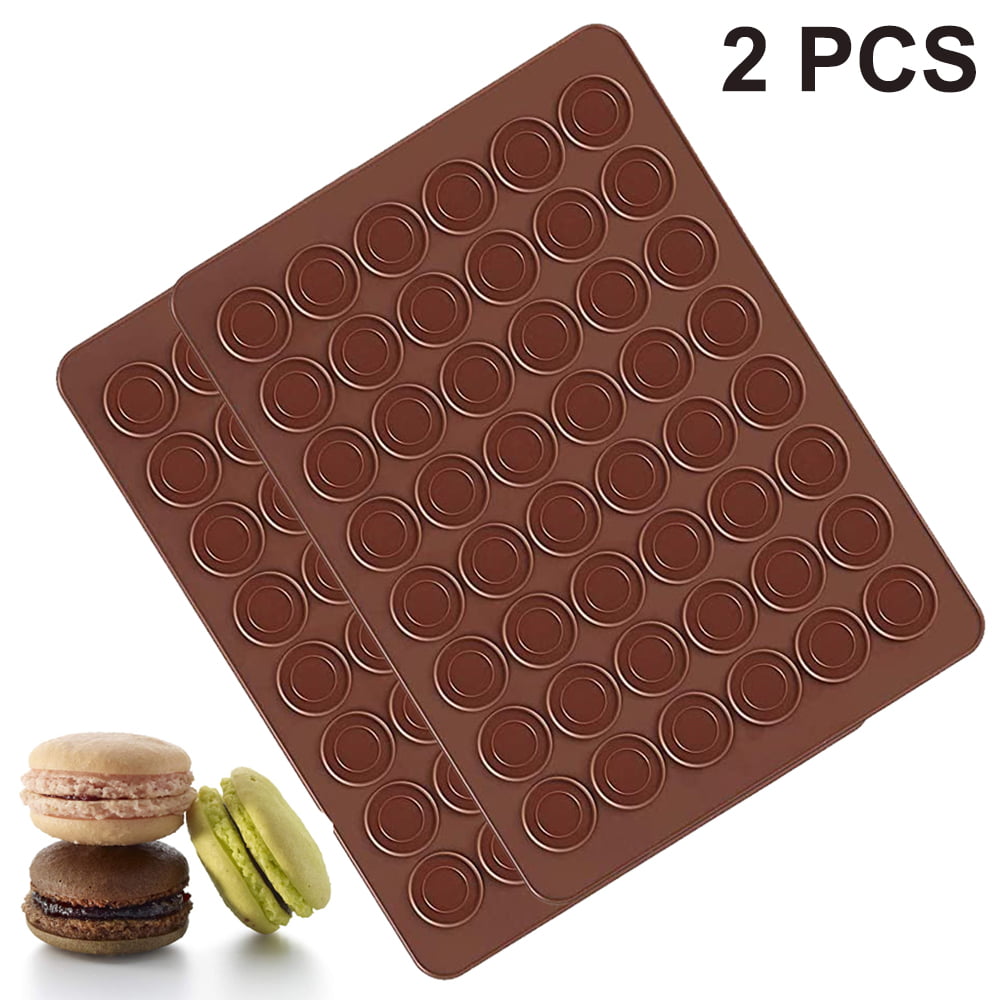 TWO x RED DOUBLE SIDED  Silicone Macaron Mat Macaroons Cookies Sheet Mould Mold 