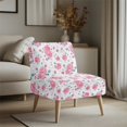 thumbnail image 3 of HELLHERO Dustproof Armless Accent Chair Cover Stain Protection Stretch Elastic Bottom Armless Accent Chair Protector for Sunroom, Rose, 3 of 8