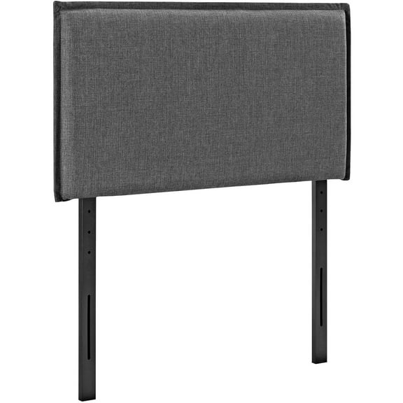 Modern Contemporary Urban Design Bedroom Twin Size Headboard, Grey Gray, Fabric