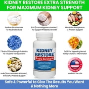 Kidney Restore Extra Strength - Kidney Cleanse Detox & Repair, 90 Capsules