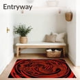 thumbnail image 3 of ODIKA 6'x9' Machine Washable Non-Slip Area Rug, Mystical Dragon Warrior Decorative Floor with Intricate Battle Scene High Traffic Rug, Red, 701062, 3 of 7