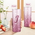 thumbnail image 4 of Initial J Monogrammed Tumbler Cup Gifts - Personalized 20oz Tumblers with Lids and Straws for Girls, Women, Mom, Teacher, Wedding, Graduation, 4 of 6