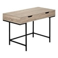 thumbnail image 2 of Computer Desk - 2 Storage Drawers / Recessed Metal Legs - 48"L - Dark Taupe Wood-Look / Black, 2 of 11