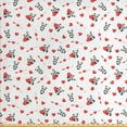 thumbnail image 1 of Love Sofa Upholstery Fabric by the Yard, Panda Bear in Love Sitting with Vivid Heart and Arrows, Decorative Fabric for DIY and Home Accents, Vermilion Beige Black by Ambesonne, 1 of 4
