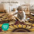 thumbnail image 4 of ODIKA 6'x9' Washable Area Rug Way Sunflower Traditional Layout Hallways Entry Bedside Vintage Refined for Dining Room, Under Table, Office Décor, Non-Slip Chair-Friendly, 4 of 7