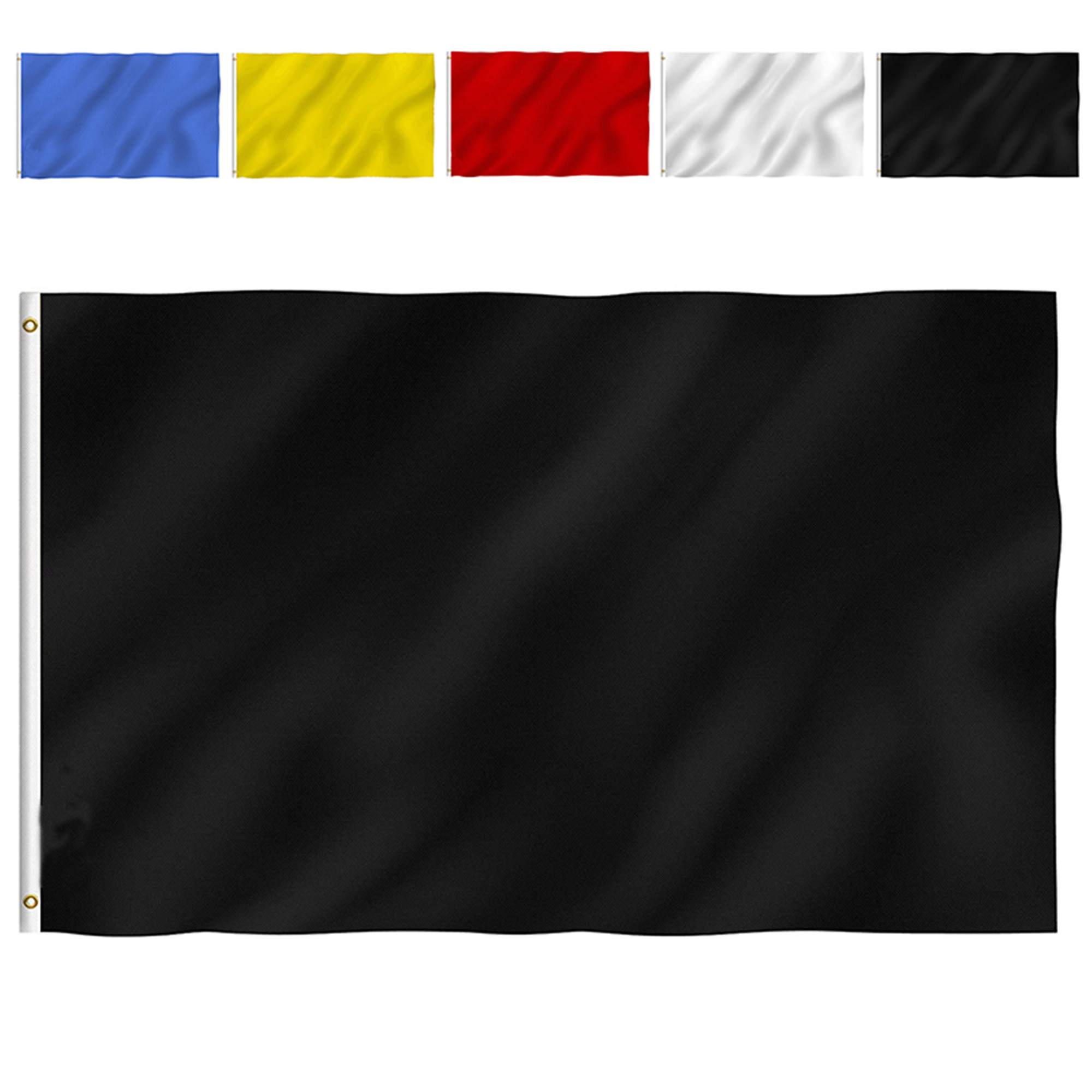 Elbourn Solid Black Flag 3x5 Foot Plain Black Flags Banner Polyester