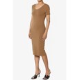 thumbnail image 3 of TheMogan Robe Midi Moulante en Jersey de Coton Extensible à Manches Courtes pour Femmes, 3 of 6