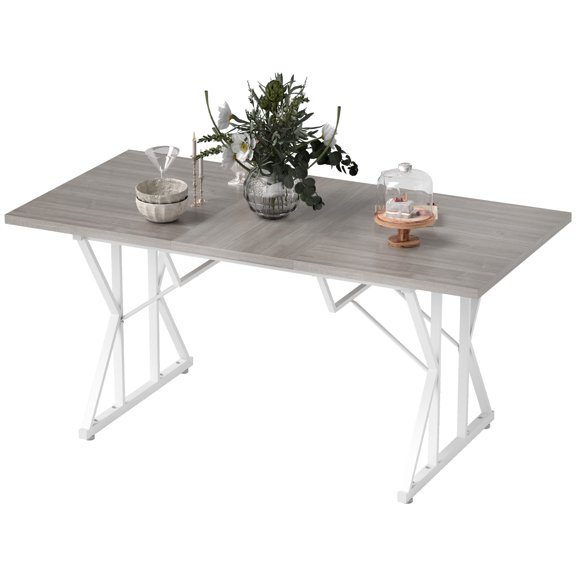 47"-63" Expandable Dining Table Extendable Kitchen Table Distressed Gray