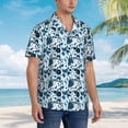 thumbnail image 5 of Xecao Daisies Flowers print Hawaiian shirt - a stylish short-sleeve button-down for men, perfect for casual beach and tropical outings., 5 of 9