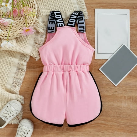 

TOWED22 Baby Bodysuit Boy Toddler Baby Boy/Girl Romper Dinosaur Cartoon Bodysuit Sleeveless Jumpsuit Playsuit Summer Outfit Pink