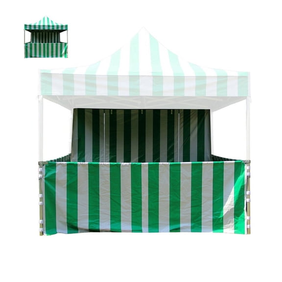 TentandTable Speedy Pop-up Carnival Tent Sidewall Kit Only, Green and White Striped, 10 ft x 10 ft
