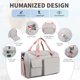 thumbnail image 3 of Bolsa de Viaje Tipo Duffel, Bolsa de Fin de Semana Plegable para Mujer, Bolsa de Noche con Compartimento para Zapatos, Bolsa Deportiva Impermeable con Bolsa de Aseo para Hospital, Gris, 3 of 9