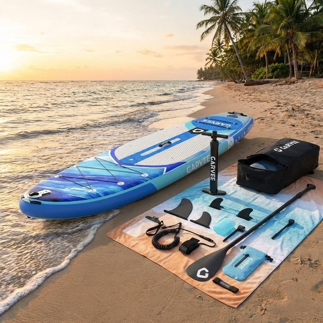 Quality Stable Inflatable Enhance Paddle Board for Adults & Youth – Non-Slip Deck, Adjustable Paddle, Complete Accessories, 200kg/450lb Capacity, Camera Mount for Water Sports & Beginners