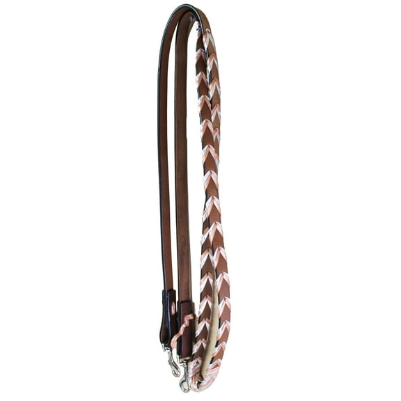 Horse Western Brown Leather 8' Rose Silver Laced Barrel Contest Reins 66AA06BR