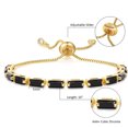 thumbnail image 2 of Gold-Tone Cubic Zirconia Rectangle Micro Pave Smooth Slider Bracelet Black T120, 2 of 5