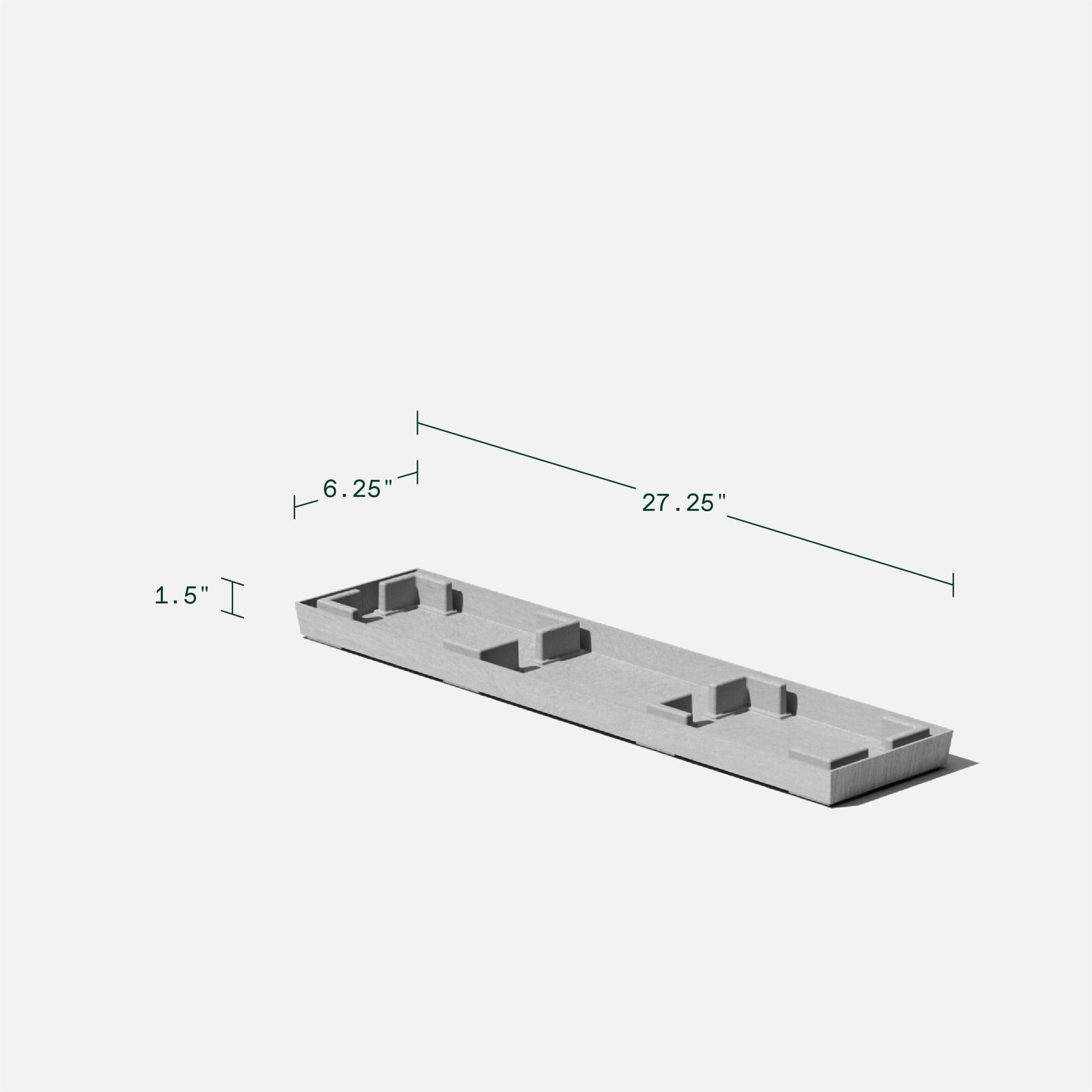Veradek Pure Series Midori 31" Plastic Planter Tray - Gray