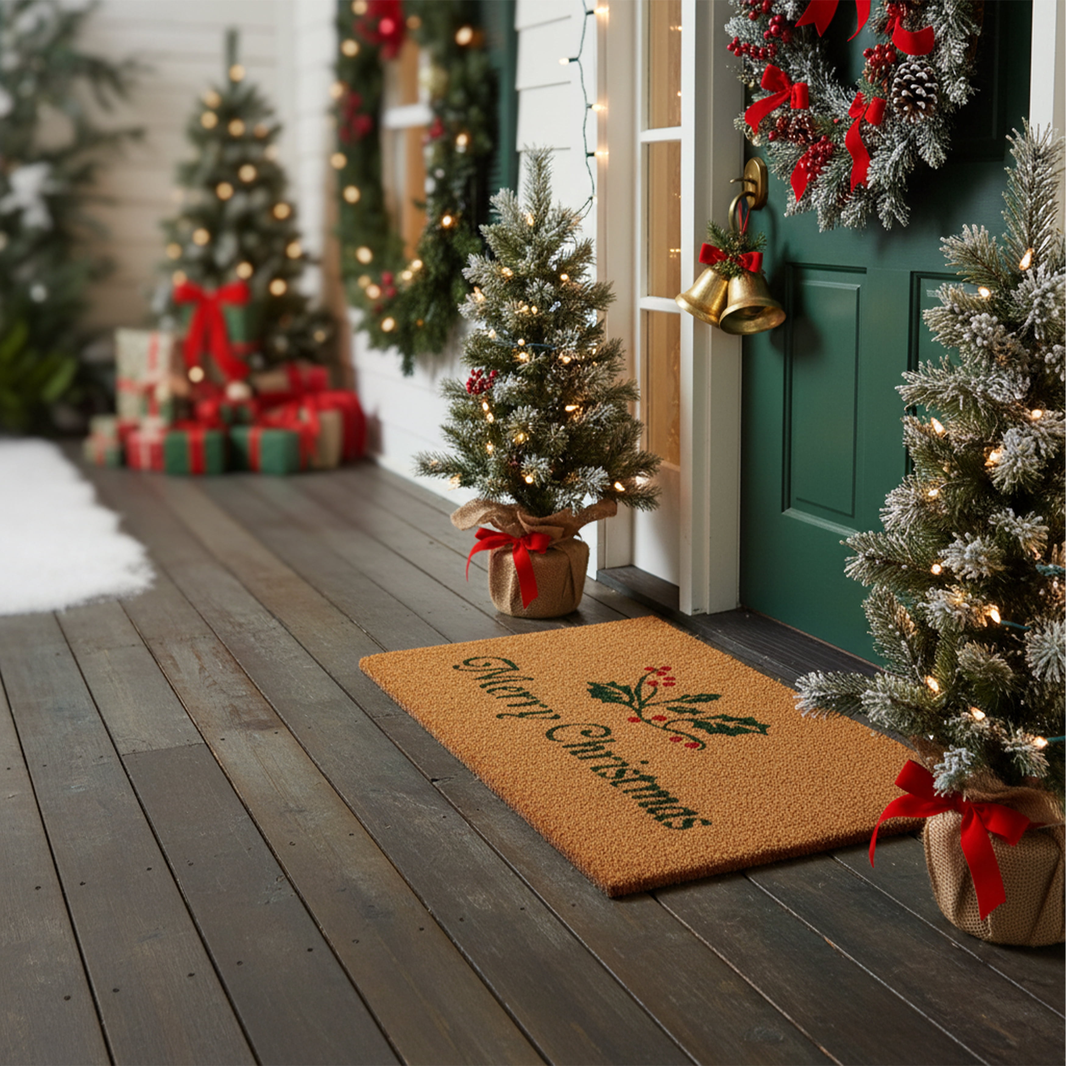 Calloway Mills Christmas Holly Outdoor Doormat, 17" x 29"