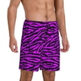thumbnail image 6 of Mens Pajama Shorts, Black purple zebra print Sleep Shorts Men Pajama Bottoms Lounge PJ Shorts with Pockets, 6 of 6