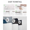 thumbnail image 5 of No Hook Shower Curtains with Snap in Liner, Color Block Retro Waterproof Fabric Shower Curtain, Abstract Art Modern Double Layers & See-Through Top Window Bathroom Curtains 36''x72'', 5 of 6