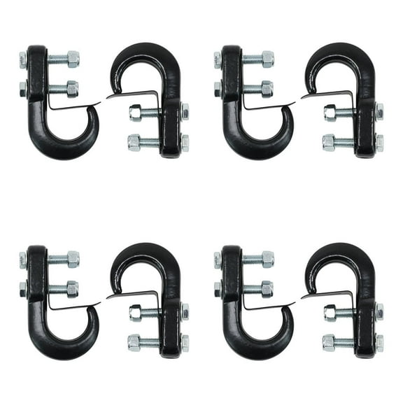 8 Pcs Tow Hook for Trucks - 10,000 lbs Capacity - Black Powder Coated Forged Steel Universal Recovery Tow Hook w/ Safety Latch Clip for Jeep, Chevy - Tow Truck Accessories