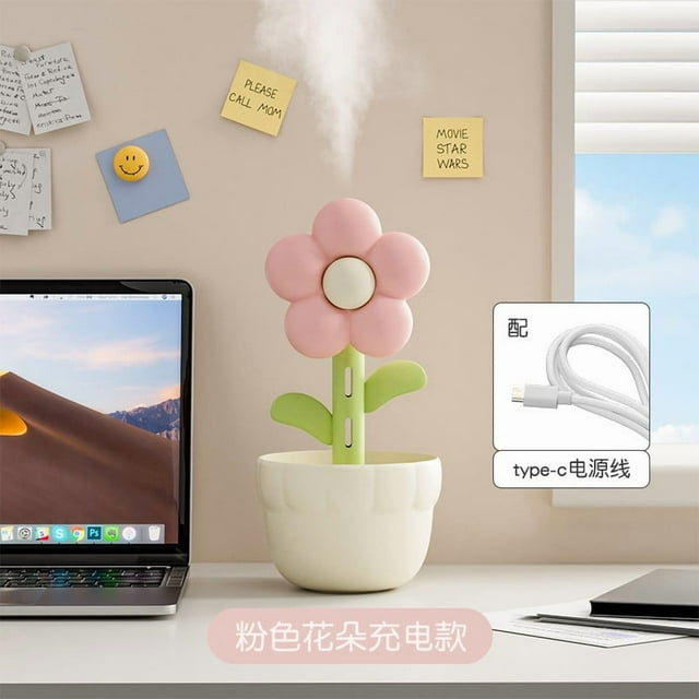 COM1950s Mini Humidifier,Usb Portable Desktop Humidifier with Quiet Operation,Cool Mist for Bedroom,Office,and Home Use