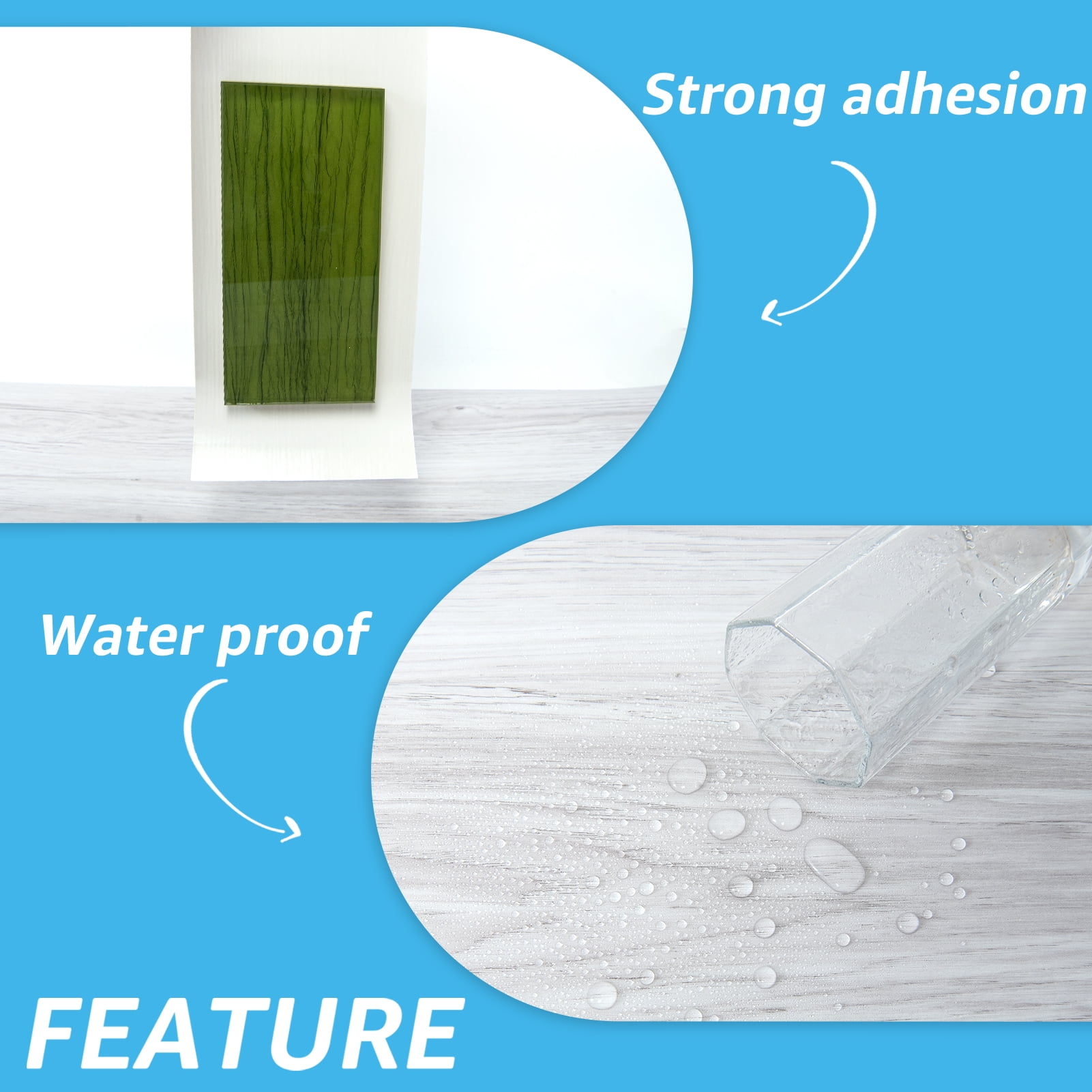 Art3dwallpanel 10Pcs 36''x6'' Peel and Stick Floor Tiles, Luxury Vinyl Plank Flooring Wood Look, Floor Tile Sticker for Bedroom, Living Room, Kitchen, 15 Sq.ft,White/Grey