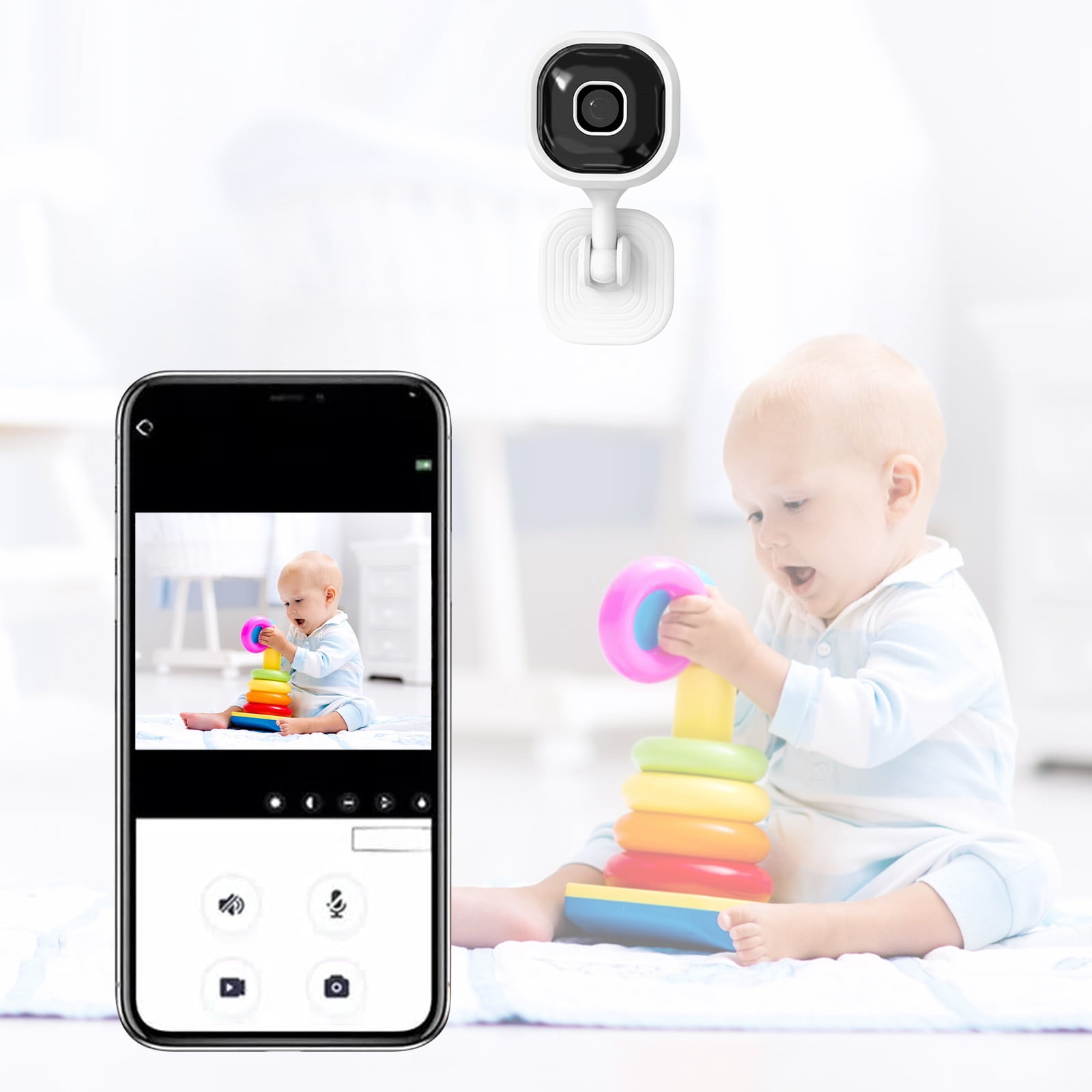 TaTaai 2Pcs WiFi Indoor Camera for Home Security, 24/7 Recording Camera for Office/House/Apartment