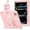 cherry blossom pink, variant on REQO Slim Ripple Silicon+PC Case for iPad Pro 11 inch 2024: w/ [Pencil Holder] Swivel Hanging Ring Handle Grip Kickstand Hybrid Shockproof Armor Cover