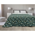 thumbnail image 1 of Floral Down Alternative Comforter, Overview of Blooming White Flowers and Leaves, Microfiber Quilt for All Season, 5 Sizes, Fern Green White, by Ambesonne, 1 of 3