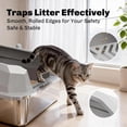 thumbnail image 4 of Stainless Steel Cat Litter Boxes 2 Pack Extra Large High Sides For Big Cats, 4 of 6