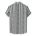 thumbnail image 4 of XDZJLR Chemise Homme Été Décontractée Imprimé Rayé Hawaïen Manches Courtes Col Rabattu Tee Mode, 4 of 5