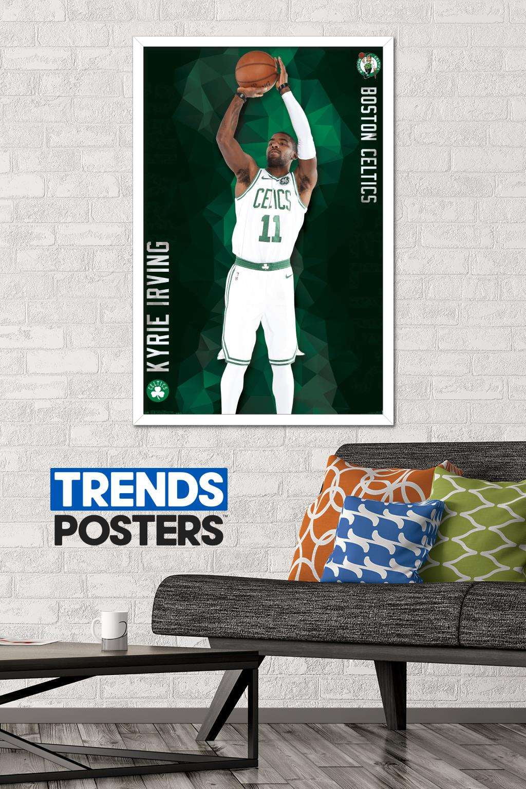 Kl 12# Nba Basketball Stars Oversized Wallpaper Boston Celtics No.11 Irving  Poster 60*40cm