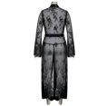 thumbnail image 5 of LilyLLL Womens Naughty Transparent Kimono Robe Negligee Lace Sheer Nightie Gown Sleepdress, 5 of 5