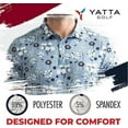 thumbnail image 3 of Yatta Golf Mens Standout Performance Short Sleeve Golf Polo Shirt (Vintage Flora, Large), 3 of 4