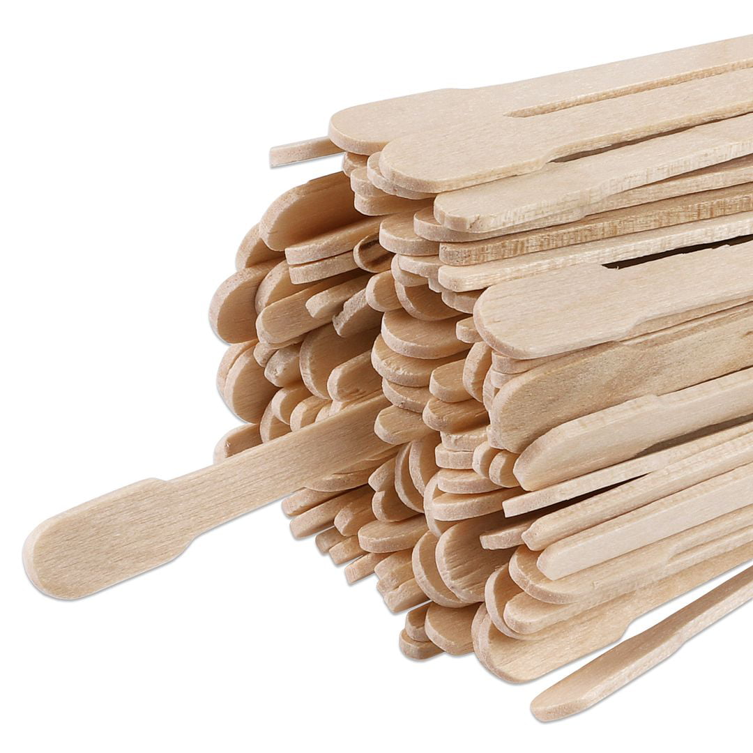 300PCS Wooden Wax Sticks 4 Types of Hair Removal Wood Waxing Spatula  Applicators