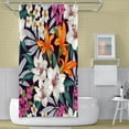 thumbnail image 2 of Lily Floral Shower Curtain - White and Yellow Flowers Nature Plants, Waterproof Polyester Fabric, Includes Hooks, 36x72 Inch, Ideal for Modern Artistic Bath Decor, Retro and Boho Styles, 2 of 3
