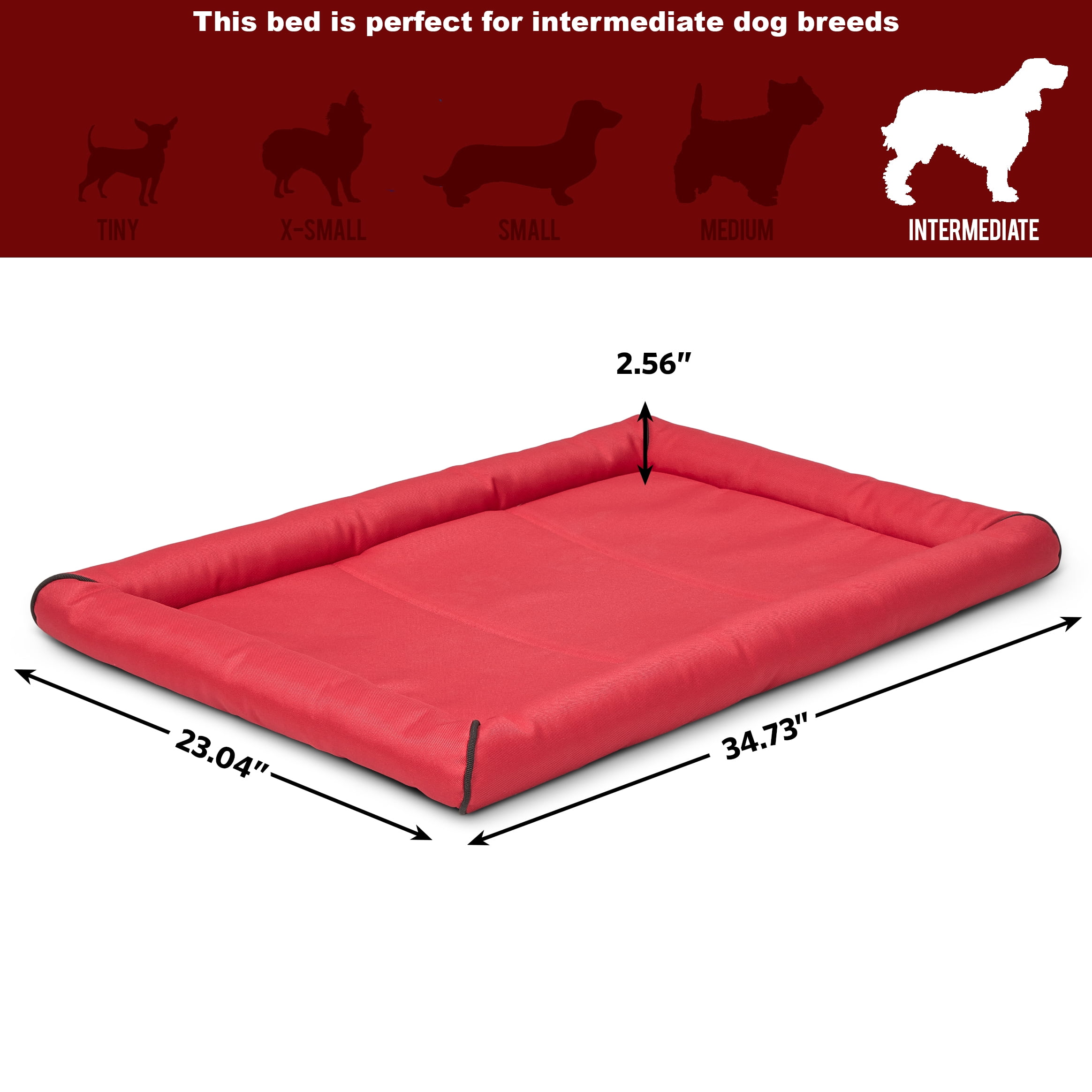 MidWest Homes for Pets Maxx Dog Bed Designed to Fit a 36-Inch Dog Crate, 36-inch, Red
