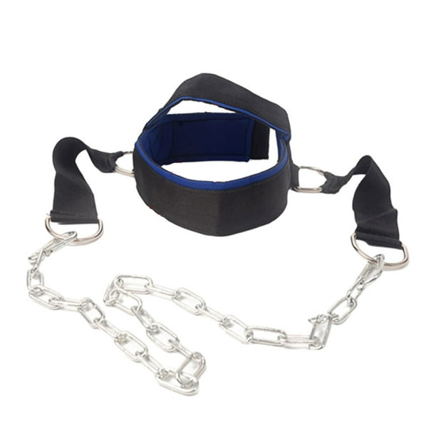 Advancent Arnés para cabeza y cuello de poliéster, estructura duradera elástica y ajustable, cinturón deportivo para levantamiento de pesas Ropa Deportiva, Zapatos azul