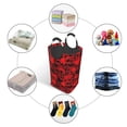 thumbnail image 5 of KLL Red Skulls 3 Laundry Hamper,Large Canvas Fabric Lightweight Storage Basket Toy Organizer Dirty Clothes Collapsible Waterproof, 5 of 6