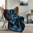 thumbnail image 3 of Eddie Bauer Cabin Plaid Blue Flannel Yarn Dyed Throw Blanket, 60" X 50", 3 of 5