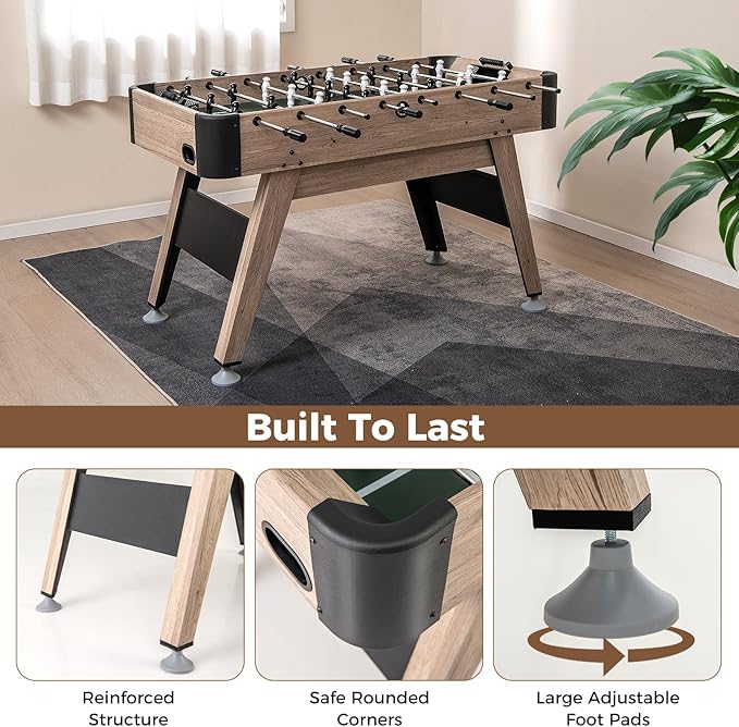54 inch Foosball Table, Soccer Table Game Arcade Table Soccer Indoor Game