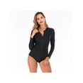 thumbnail image 2 of Women Surfing Swimsuit Wetsuit Long Sleeve Swimwear Swimsuit Beachwear Swimming Costumes Diving Bathing Suit Push Up Padded Bra Tummy Control -M, 2 of 6